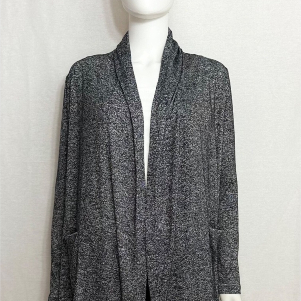 athleta grey marbled cardigan with pockets size small